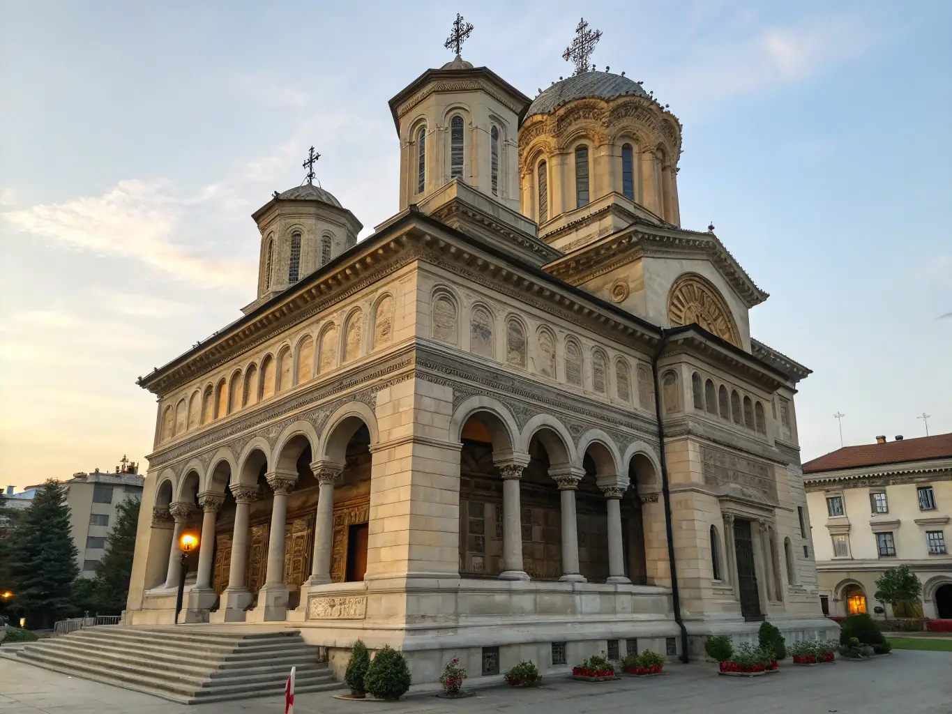 A photograph of the Romanian Orthodox Metropolis building in Switzerland, showcasing its architectural beauty and significance as a religious center.